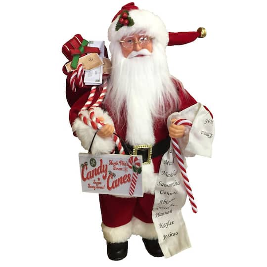 Santa's Workshop 15" Candy Cane Claus By Santasworkshop | Michaels®